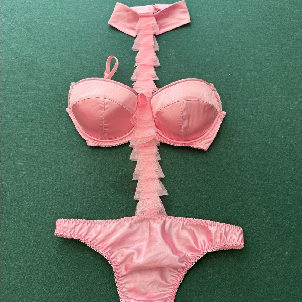 Frederick's of Hollywood Pink lingerie with Ruffles
